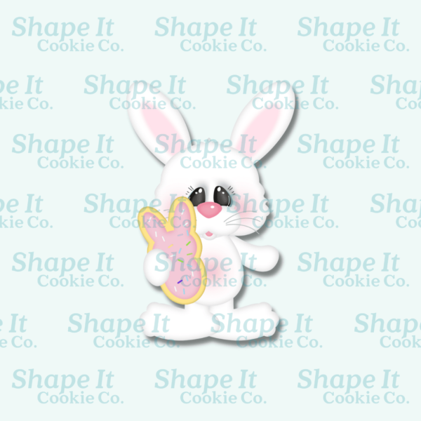 Bunny holding bunny cookie cookie cutter image for Shape It Cookie Co.