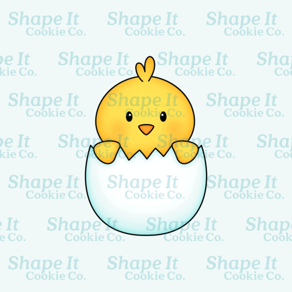 Easter chick inside egg cookie cutter image for Shape It Cookie Co.