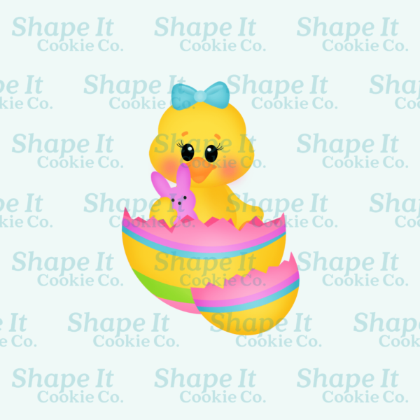 Easter girl chick inside rainbow egg cookie cutter image for Shape It Cookie Co.