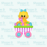 Easter Girly Chick in Egg Cart Cookie Cutter