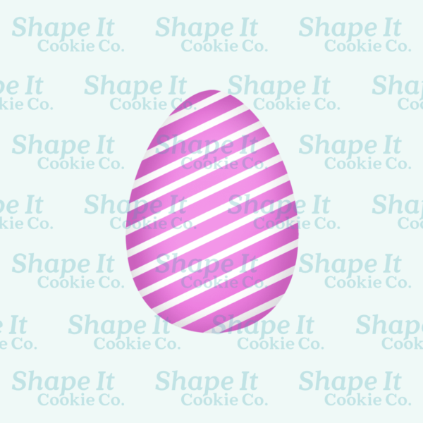 Long purple diagonally striped easter egg cookie cutter image for Shape It Cookie Co.