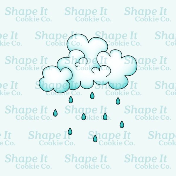 Rain drizzle cookie cutter image for Shape It Cookie Co.