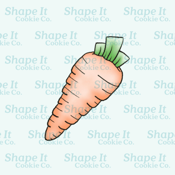 Simple carrot cookie cutter image for Shape It Cookie Co.