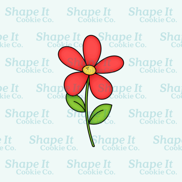 Red spring flower cookie cutter image for Shape It Cookie Co.