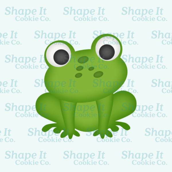 Green frog with spots cookie cutter image for Shape It Cookie Co.