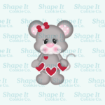 Sweet Valentine Girl Mouse with Heart Cutouts Cookie Cutter