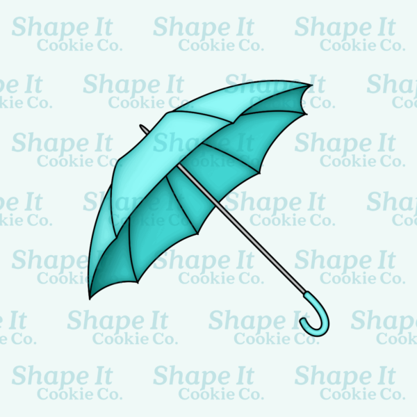 Blue umbrella cookie cutter image for Shape It Cookie Co.