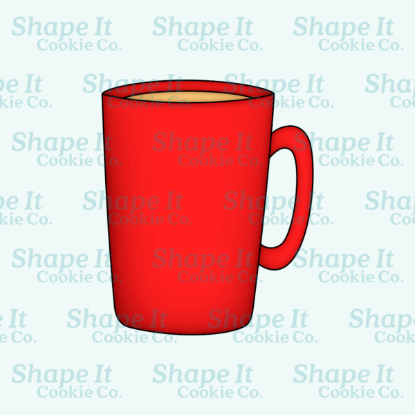 Red latte mug cookie cutter image for Shape It Cookie Co.