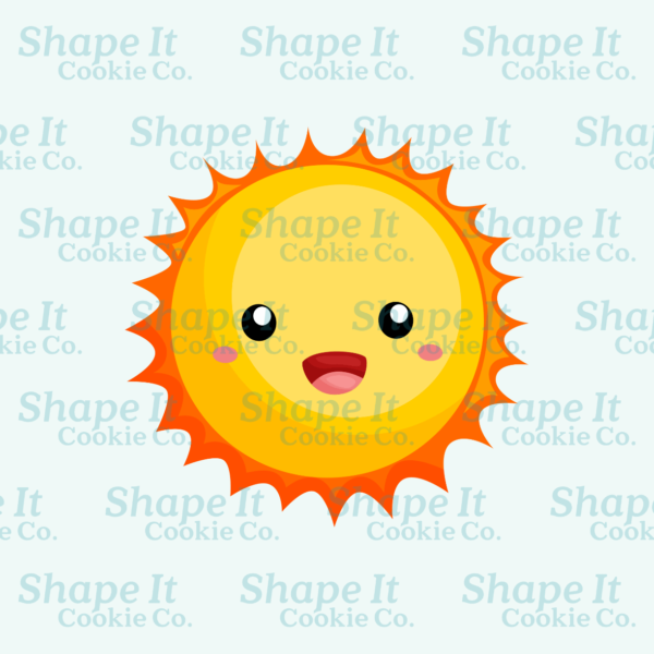 Smiling sun cookie cutter image for Shape It Cookie Co.
