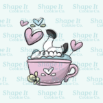 Alice Inside Cup with Hearts Cookie Cutter