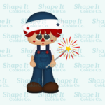 Americana Raggedy Boy with Sparkler Cookie Cutter