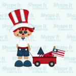 Americana Raggedy Boy with Wagon Cookie Cutter