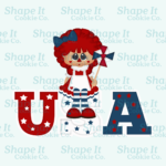 Americana Raggedy USA Girl Cookie Cutter