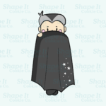 Dracula Cape Over Face Rag Doll Cookie Cutter