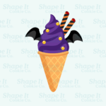 Halloween Purple Ice Cream Cone Cookie Cutter