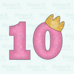 Crown Number 10 Cookie Cutter