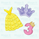 Princess Birthday Cookie Cutter Set - Number Choice