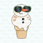 Snowman Ice Cream Cone Cookie Cutter