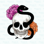 Skeleton Head with Flowers and Snake Cookie Cutter